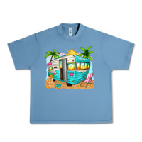 Pebble Blue summer caravan Urban Heavy Tee - texasbilliewilder