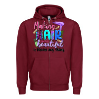 Burgundy making hair beautiful is kinda my thing Zipper Hoodie - Artiststas