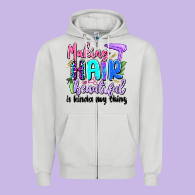 Making Hair Beautiful Is Kinda My Thing Zipper Hoodie Designed By Artiststas