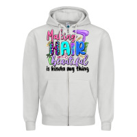 Dove Grey making hair beautiful is kinda my thing Zipper Hoodie - Artiststas