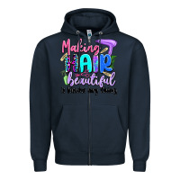 Navy making hair beautiful is kinda my thing Zipper Hoodie - Artiststas