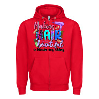 Red making hair beautiful is kinda my thing Zipper Hoodie - Artiststas