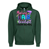 Sports Green making hair beautiful is kinda my thing Zipper Hoodie - Artiststas