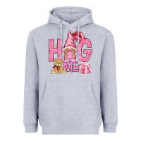 Heather Grey hug me with gnome Heavyweight Hoodie - NancyCooperArtShop