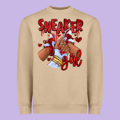 Heavyweight Sweatshirt red sneaker girl afro woman