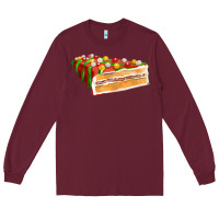 Burgundy red christmas cake fa element 1 Long Sleeve Tee - FaDigitalArtStudio