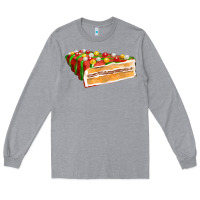 Heather Grey red christmas cake fa element 1 Long Sleeve Tee - FaDigitalArtStudio