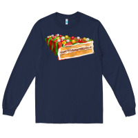 Navy red christmas cake fa element 1 Long Sleeve Tee - FaDigitalArtStudio