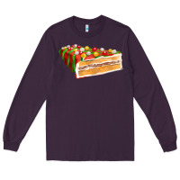 Plum red christmas cake fa element 1 Long Sleeve Tee - FaDigitalArtStudio