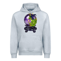Heather Grey Halloween Frog With Crystal Ball Urban Hoodie - LillyAllenDesigns