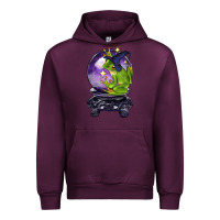Mauve Wine Halloween Frog With Crystal Ball Urban Hoodie - LillyAllenDesigns