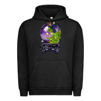 Pigment Black Halloween Frog With Crystal Ball Urban Hoodie - LillyAllenDesigns