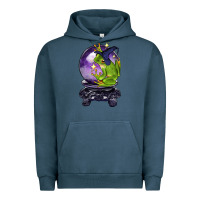 Pigment Midnight Navy Halloween Frog With Crystal Ball Urban Hoodie - LillyAllenDesigns