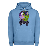 Pigment Pebble Blue Halloween Frog With Crystal Ball Urban Hoodie - LillyAllenDesigns