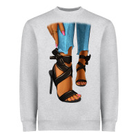 Black Heels Black Fashion Girl Heavyweight Sweatshirt | Teevron