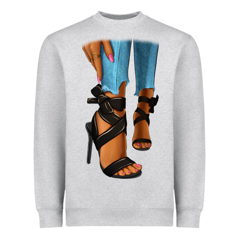 Black Heels Black Fashion Girl Heavyweight Sweatshirt by RanaPortraitStore | Teevron
