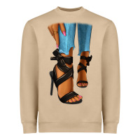 Mushroom black heels black fashion girl Heavyweight Sweatshirt - RanaPortraitStore