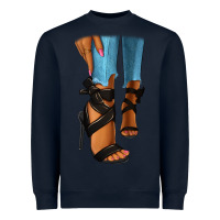 Navy black heels black fashion girl Heavyweight Sweatshirt - RanaPortraitStore