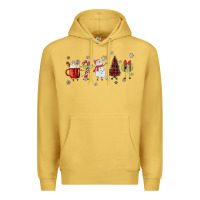 Antique Gold Cartoon Christmas Characters Premium Hoodie - MaliasSmallBusiness