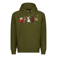 Army Green Cartoon Christmas Characters Premium Hoodie - MaliasSmallBusiness