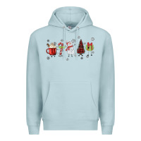 Blue Mist Cartoon Christmas Characters Premium Hoodie - MaliasSmallBusiness