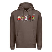 Coffee Cartoon Christmas Characters Premium Hoodie - MaliasSmallBusiness