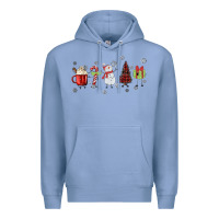 Colony Blue Cartoon Christmas Characters Premium Hoodie - MaliasSmallBusiness