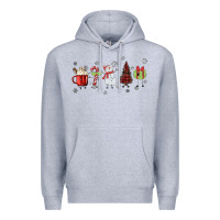Heather Grey Cartoon Christmas Characters Premium Hoodie - MaliasSmallBusiness