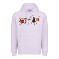 Lilac Cartoon Christmas Characters Premium Hoodie - MaliasSmallBusiness