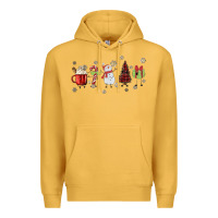 Mustard Cartoon Christmas Characters Premium Hoodie - MaliasSmallBusiness
