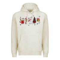 Oatmeal Heather Cartoon Christmas Characters Premium Hoodie - MaliasSmallBusiness