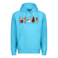 Ocean Blue Cartoon Christmas Characters Premium Hoodie - MaliasSmallBusiness