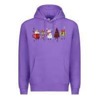 Purple Cartoon Christmas Characters Premium Hoodie - MaliasSmallBusiness