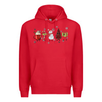 Red Cartoon Christmas Characters Premium Hoodie - MaliasSmallBusiness