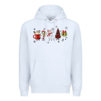 White Cartoon Christmas Characters Premium Hoodie - MaliasSmallBusiness