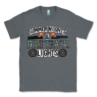 Charcoal Heather summer night & dirt track lights Classic Tee - CowhideDigitalArt
