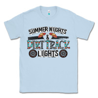 Dusty Blue summer night & dirt track lights Classic Tee - CowhideDigitalArt