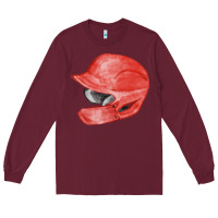 Burgundy red baseball batting helmet fa element Long Sleeve Tee - FaDigitalArtStudio
