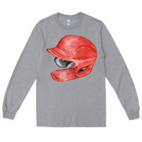 Heather Grey red baseball batting helmet fa element Long Sleeve Tee - FaDigitalArtStudio