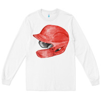 White red baseball batting helmet fa element Long Sleeve Tee - FaDigitalArtStudio