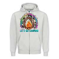 Dove Grey let's go camping rainbow Zipper Hoodie - JahusDesignShop