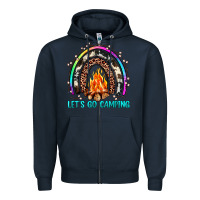 Navy let's go camping rainbow Zipper Hoodie - JahusDesignShop