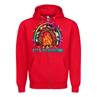 Red let's go camping rainbow Zipper Hoodie - JahusDesignShop