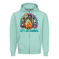 Seafoam let's go camping rainbow Zipper Hoodie - JahusDesignShop