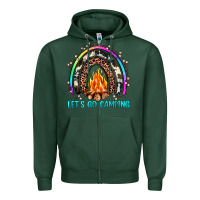 Sports Green let's go camping rainbow Zipper Hoodie - JahusDesignShop