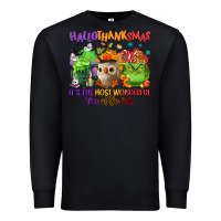 Black Hallothanksmas Premium Sweatshirt - NancyCooperArtShop