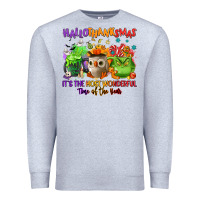 Heather Grey Hallothanksmas Premium Sweatshirt - NancyCooperArtShop
