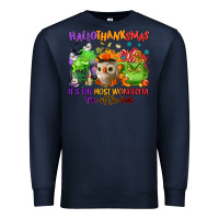 Navy Hallothanksmas Premium Sweatshirt - NancyCooperArtShop