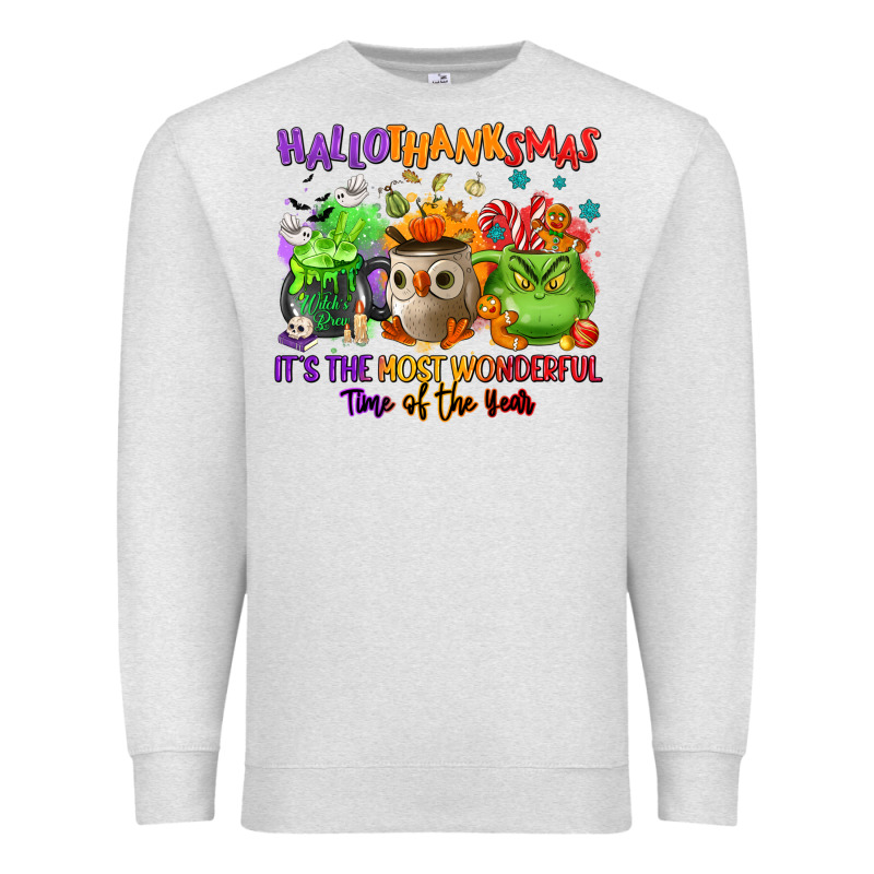Hallothanksmas Premium Sweatshirt by NancyCooperArtShop | Teevron