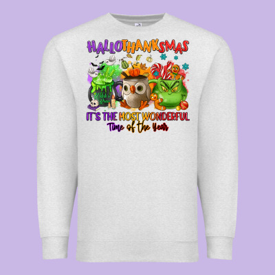 Hallothanksmas Premium Sweatshirt Designed By Nancycooperartshop